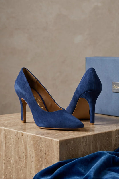 Verona Blu Suede Heel