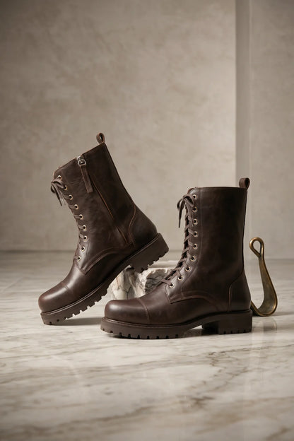 Roma Nero Combat Boot