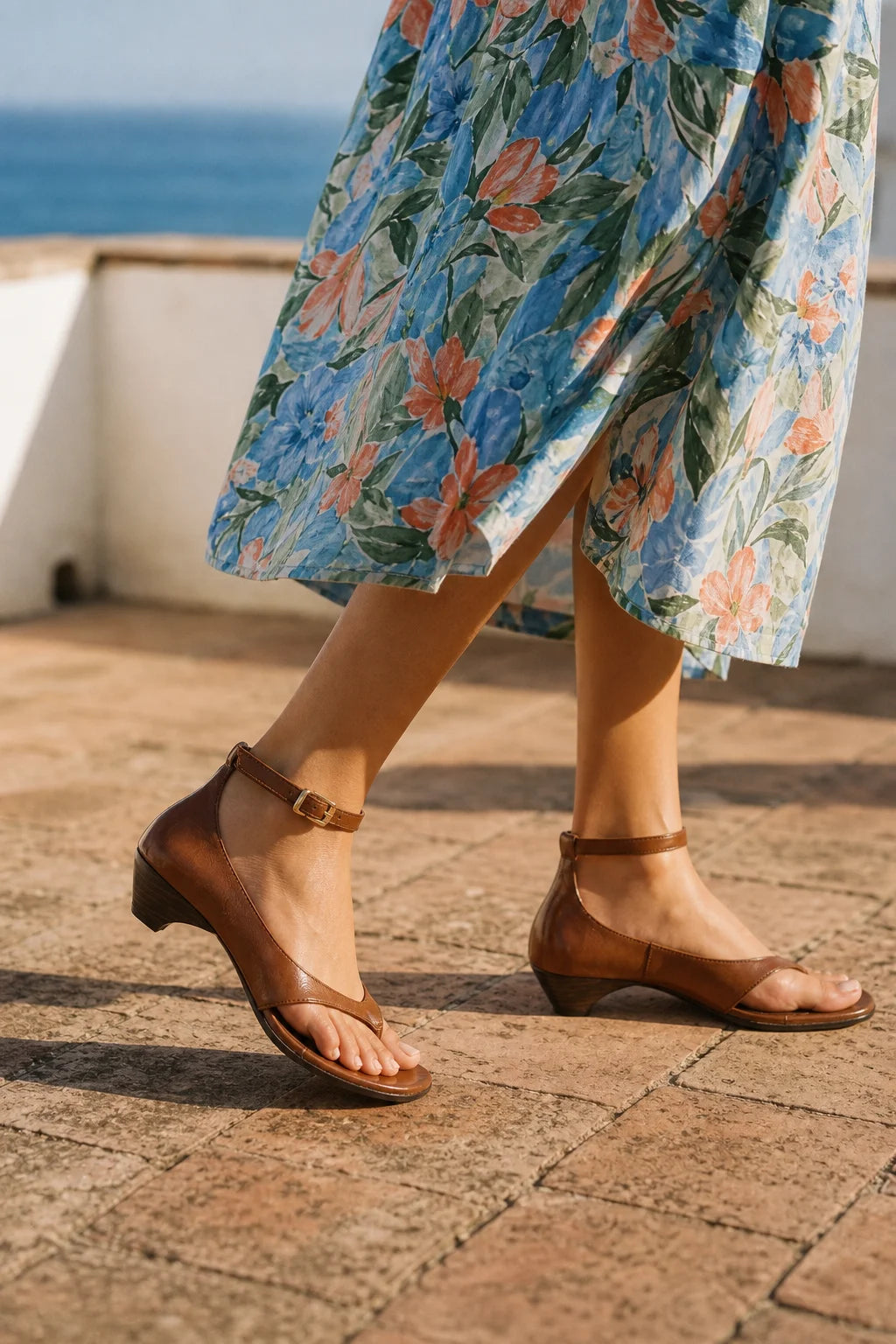 Brisa Marbella Sandal, Dark Brown — 06 on the foot