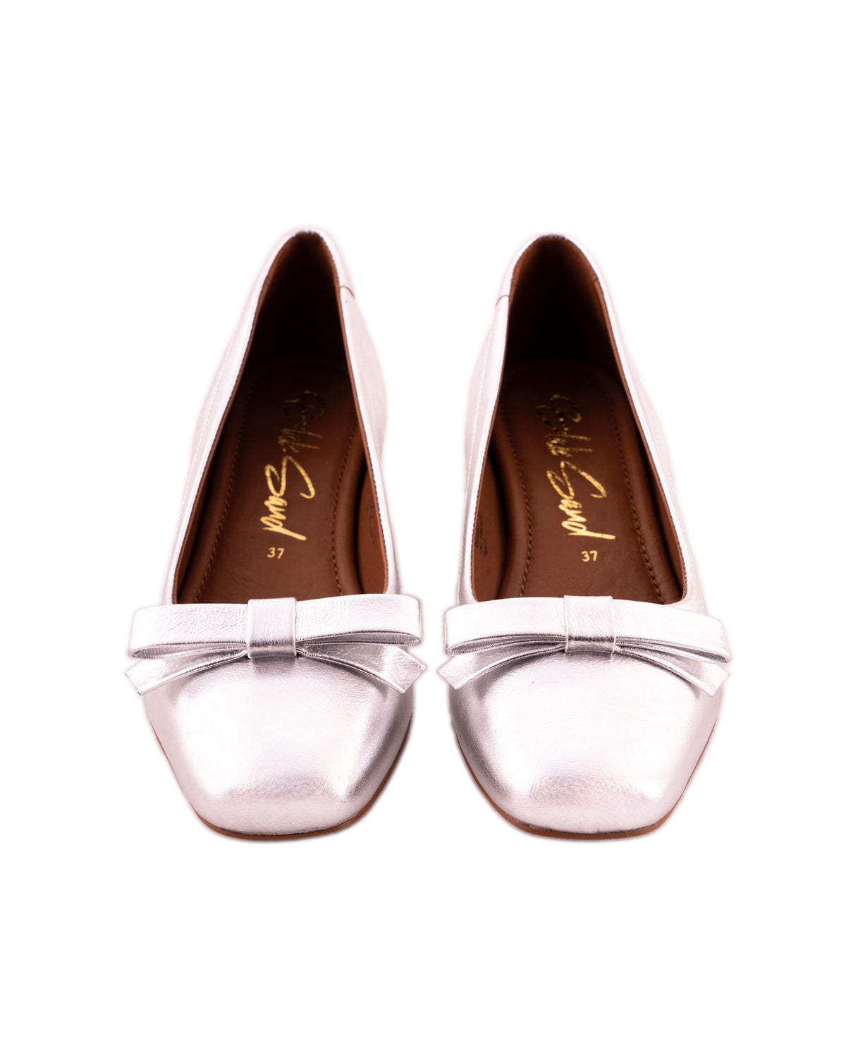 Arco Front Bow Pump Shoes, Silver — 01 pair