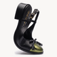 Alquimia Cap-Toe Slingback – Olive & Black, flexible sole