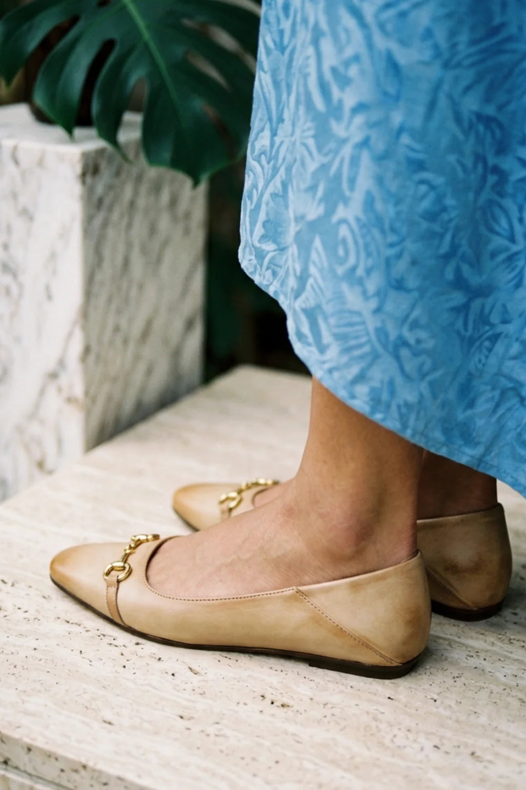 Valeria Atelier Loafer, Ivory & Tan — 06 on the foot