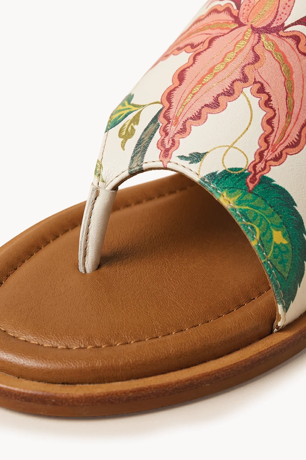 Amalfi Petalo Vintage Sandal, Ivory Rose Mix — 02 close-up