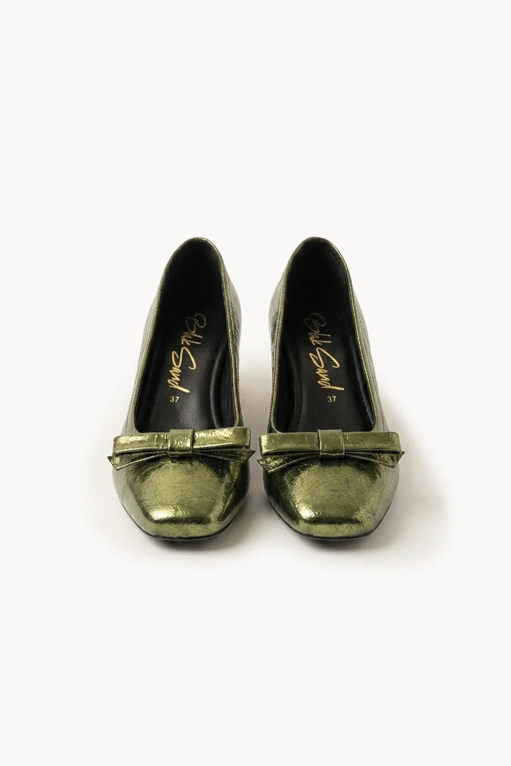 Arco Front Bow Pump Shoes, Olive — 01 pair