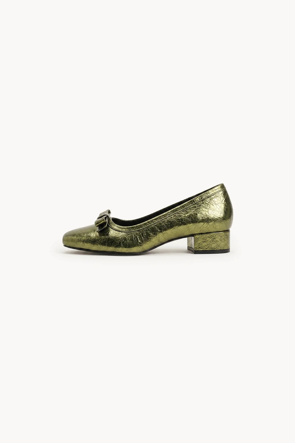 Arco Front Bow Pump Shoes, Olive — 04 side profile 2