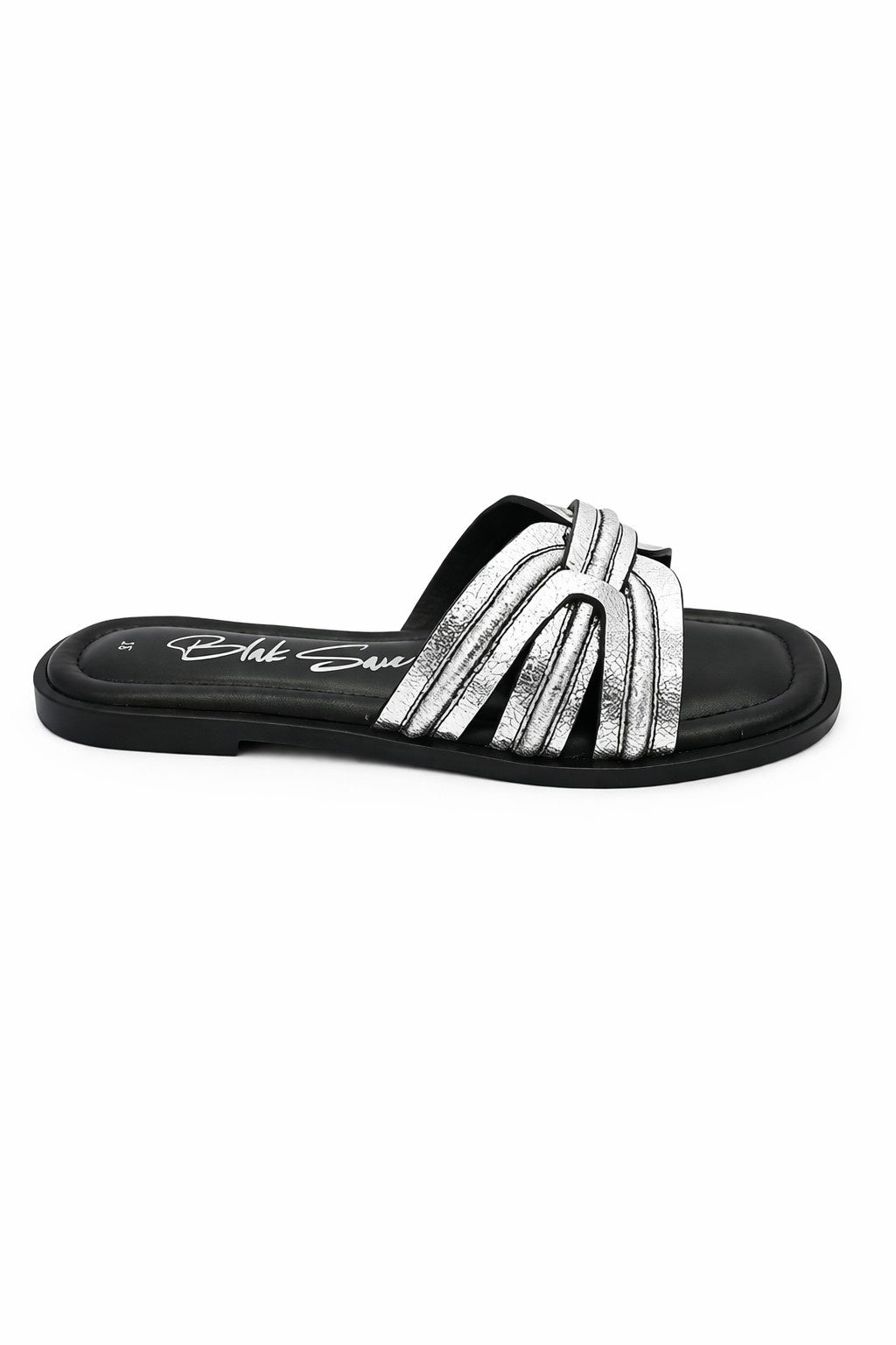 Aurea Noir Slide, Silver — 01 side profile