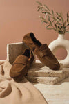 Classic women’s soft moccasin shoes with slip-on design