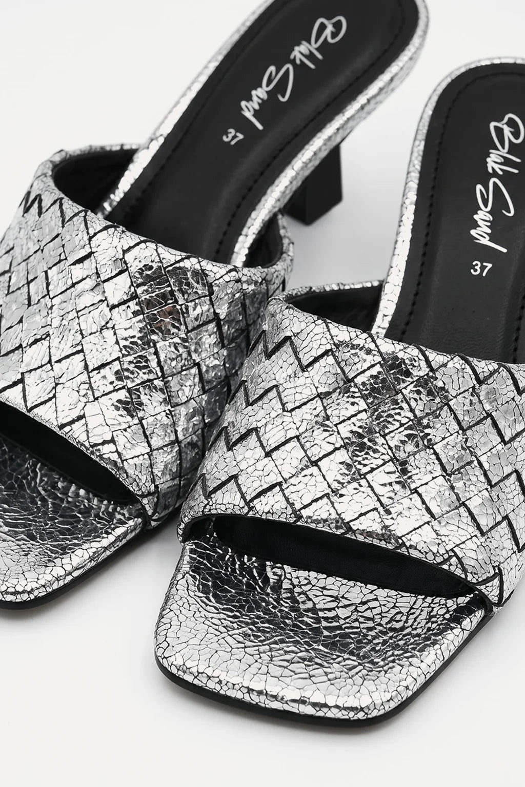Velada  Metallic Woven Heel, Silver — 02 close-up