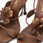 Rosaluna Floral Stiletto – Brown, close-up