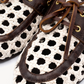 Maelia Woven Moccasin – close-up of hand-woven raffia