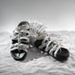 Black and white sandals