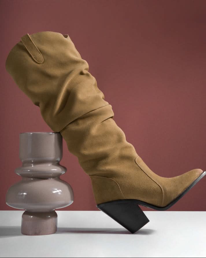 Sylvie – Slouch Tall Boots, Tobacco — 09 styled