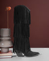 three layer fringe boots