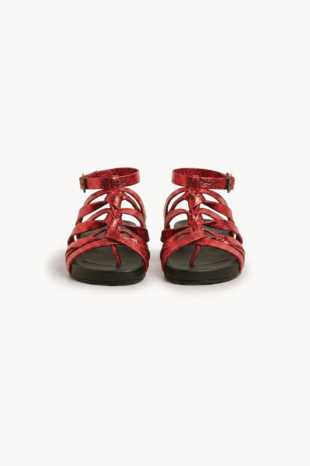 Ephyra Sandal, Metallic Red — 04 three-quarter