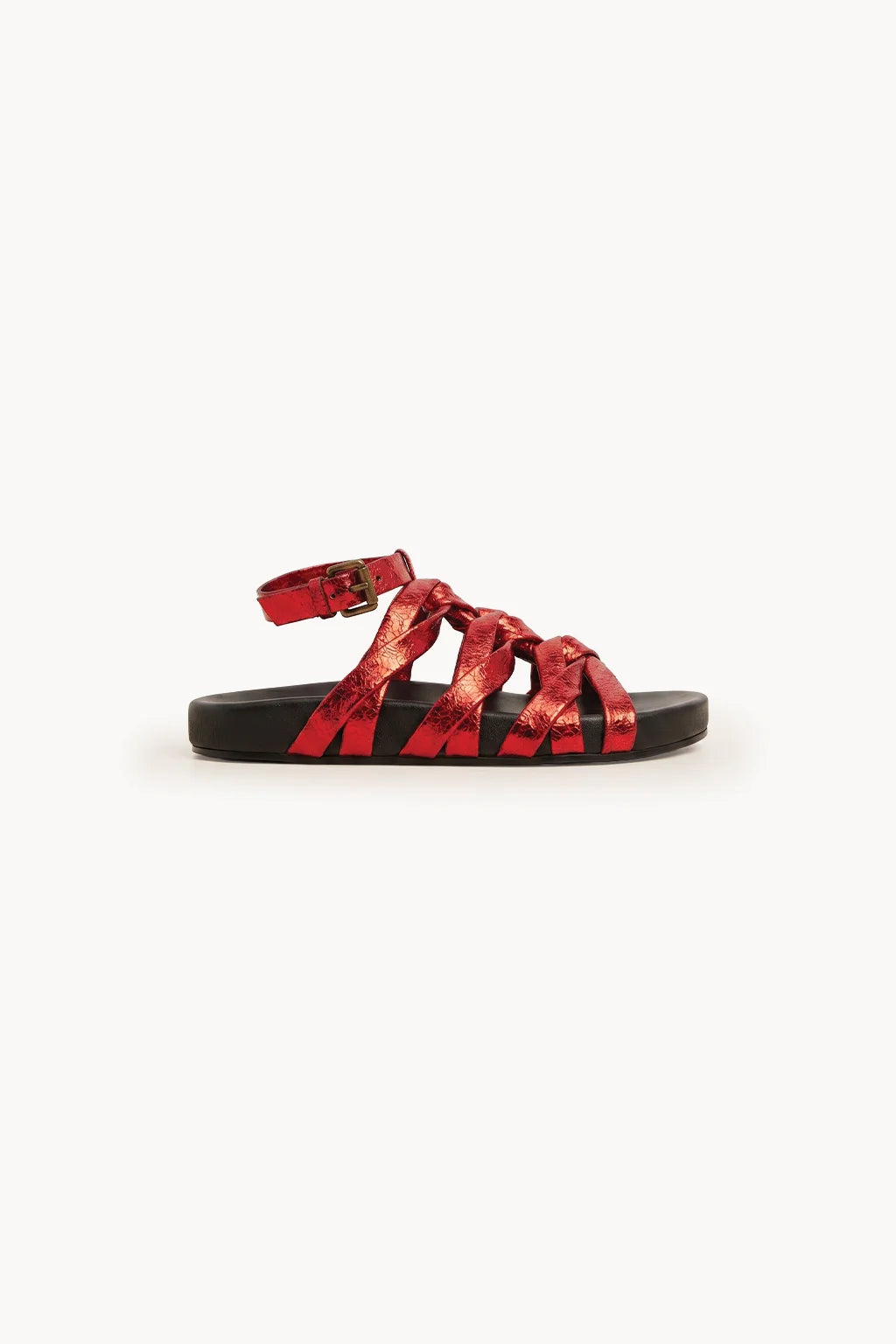 Ephyra Sandal, Metallic Red — 01 side profile