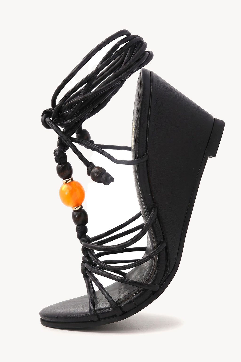 Luciana Strappy Wedge, Black — 06 sole