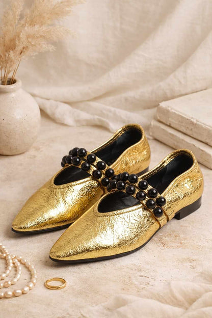 Gold Ballerina Shoes online in India