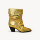 Heeled fold over collar boots for women with chic look