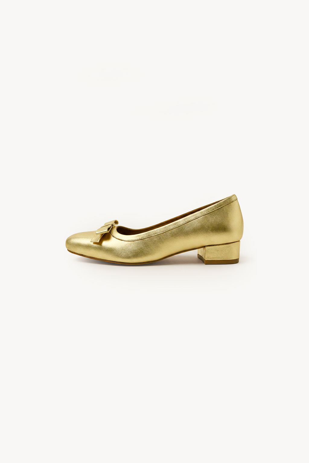 Arco Front Bow Pump Shoes, Gold — 04 side profile 2