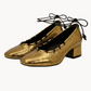 Gold Lace Heels