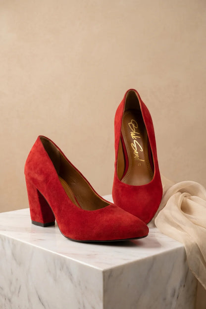 Decollete Camoscio – Block Heel