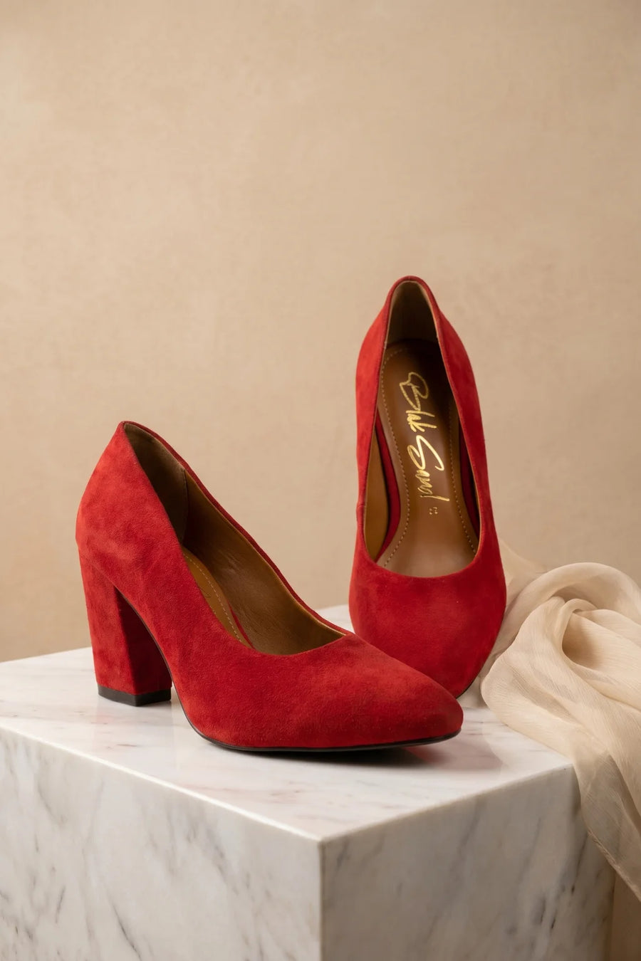 Decollete Camoscio – Block Heel