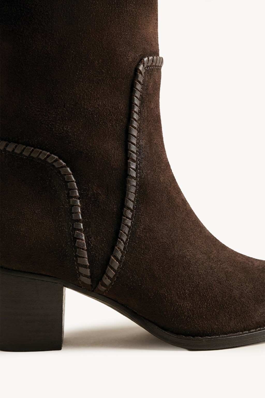 Kaelin – Mid Boots with Artisan Stitching, Chocolate — 02 close-up
