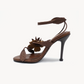 Rosaluna Floral Stiletto – Brown, left