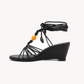 Luciana Strappy Wedge – Black, left