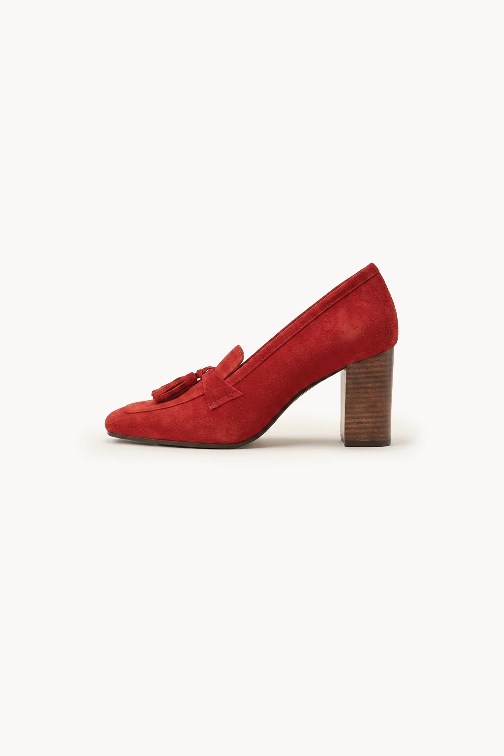 Welaris – Loafer Heel Pumps, Red — 02 side profile 2