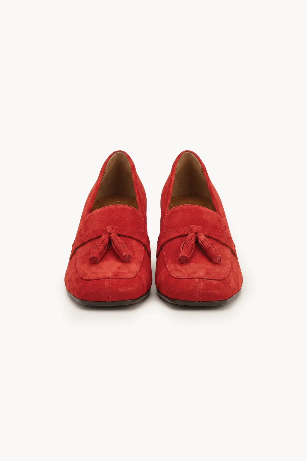 Welaris – Loafer Heel Pumps, Red — 04 three-quarter