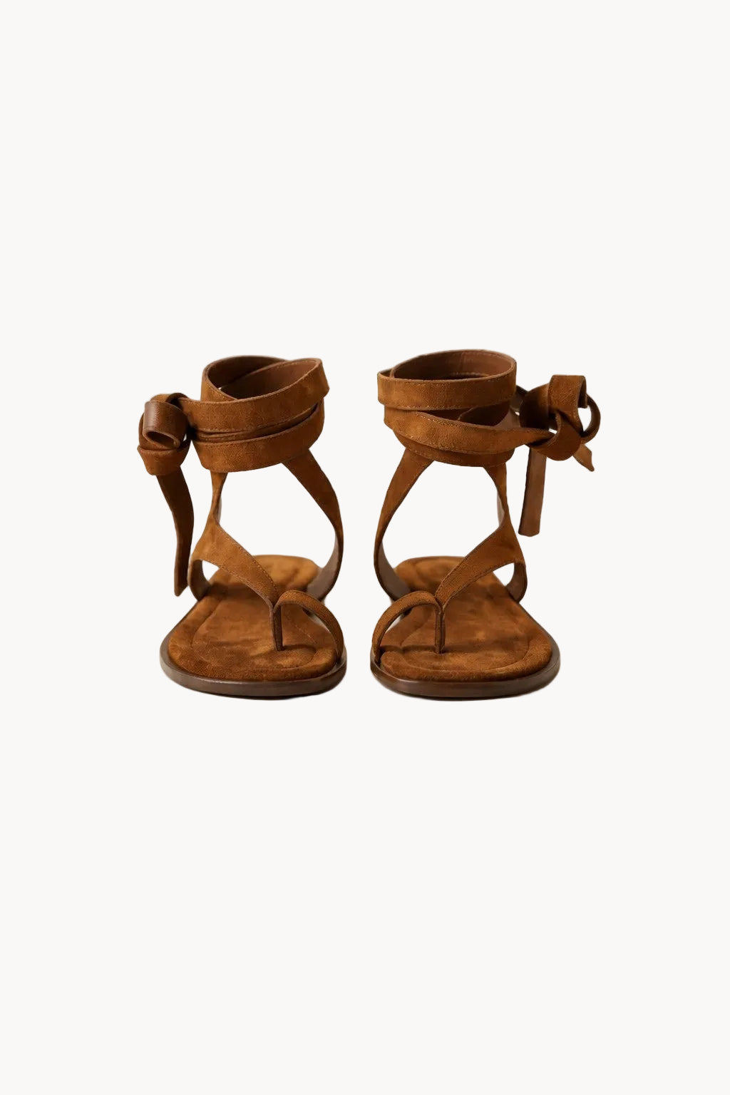 Lumeve – Minimal Wrap Thong Sandals, Cognac — 01 pair