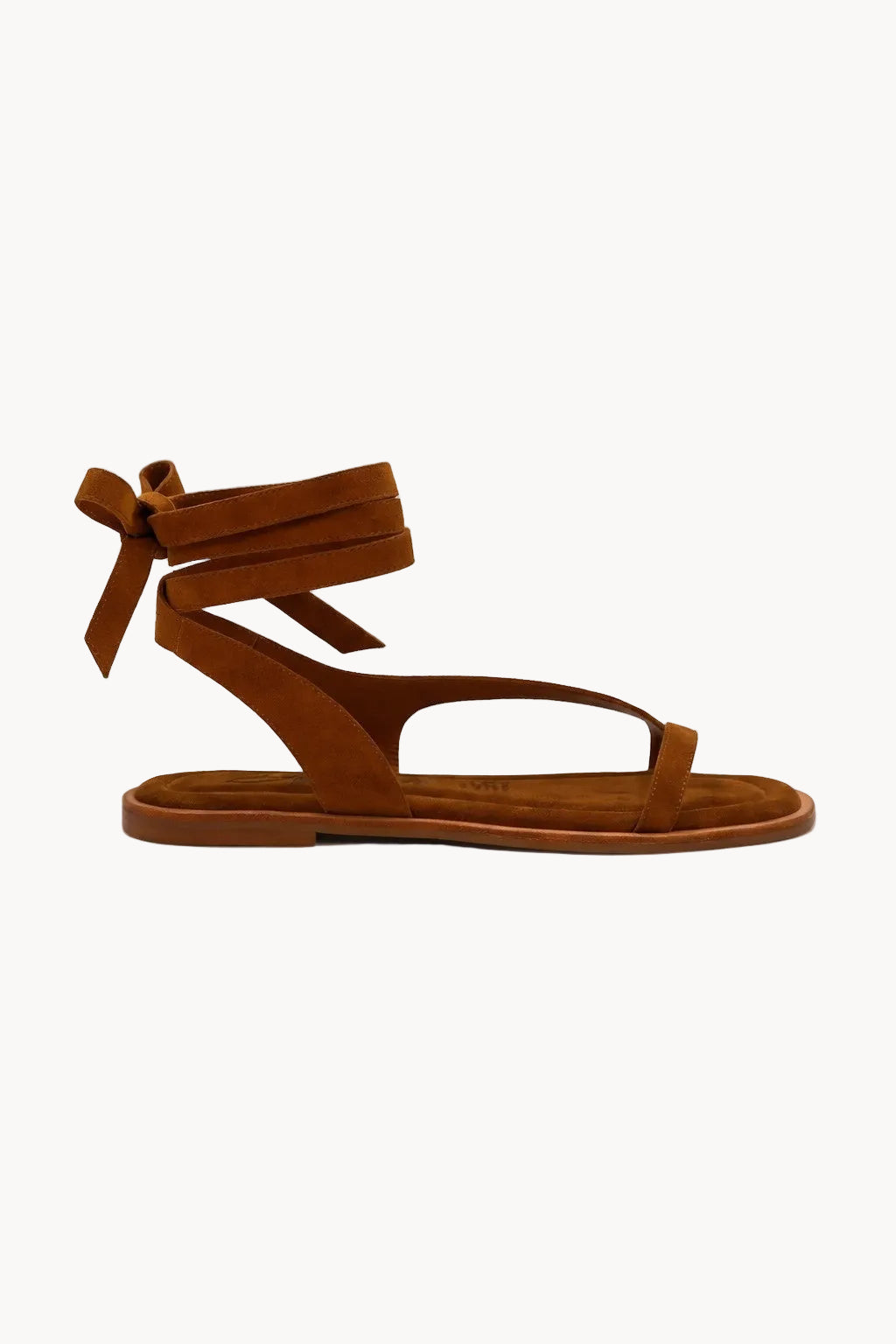 Lumeve – Minimal Wrap Thong Sandals, Cognac — 03 side profile