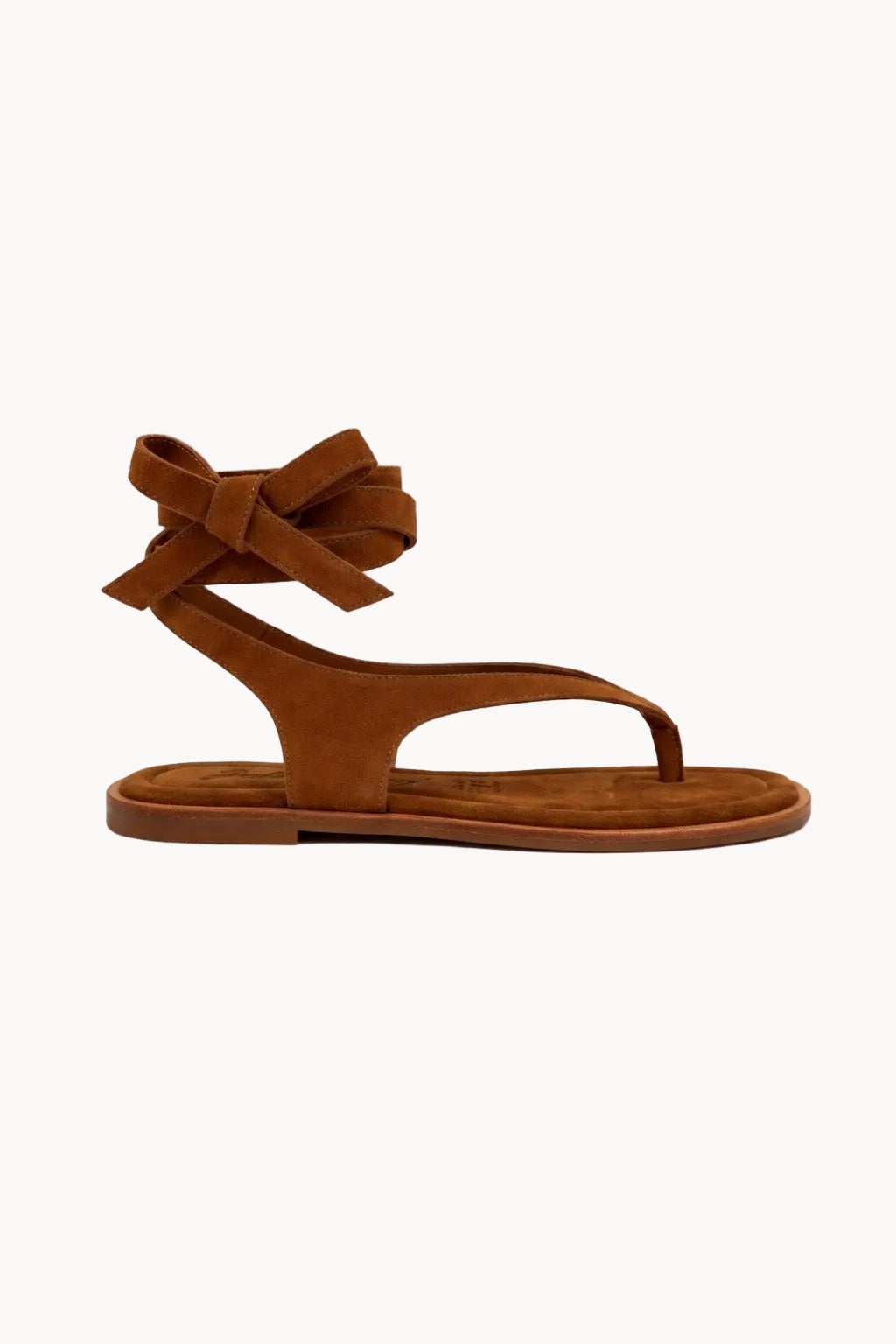 Lumeve – Minimal Wrap Thong Sandals, Cognac — 04 side profile 2