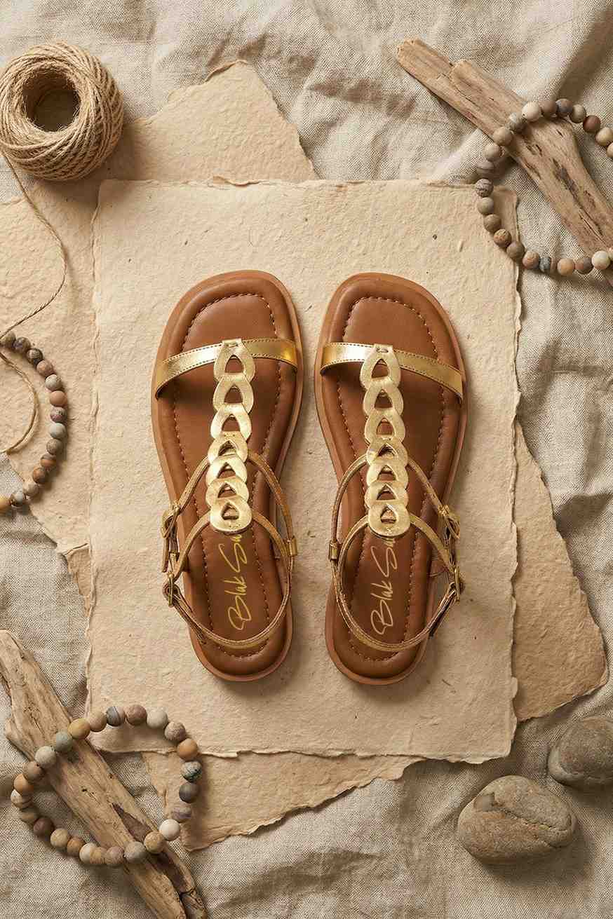 Elara – Gilded Wrap-Strap Sandals, Gold — 08 styled