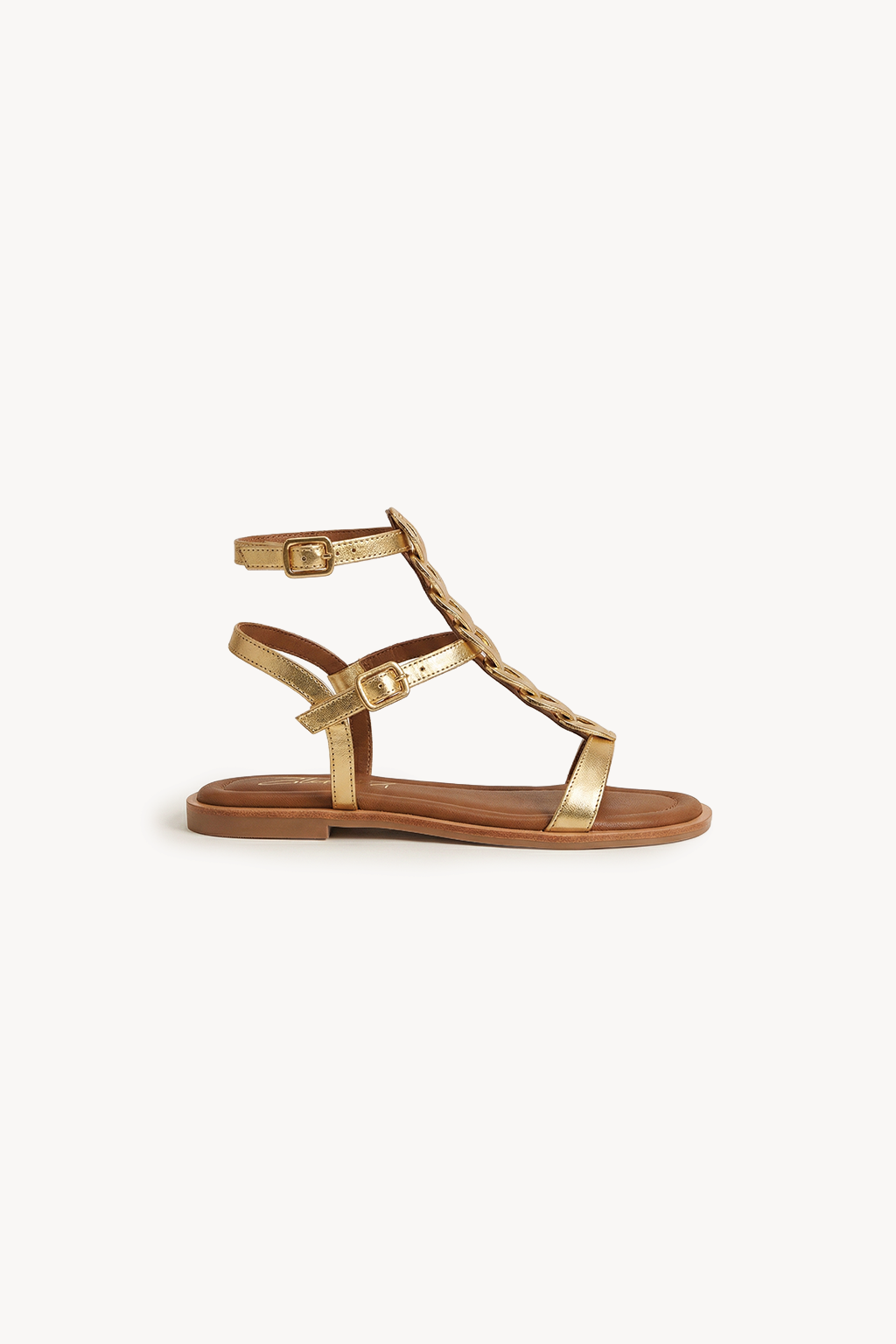 Elara – Gilded Wrap-Strap Sandals, Gold — 03 side profile