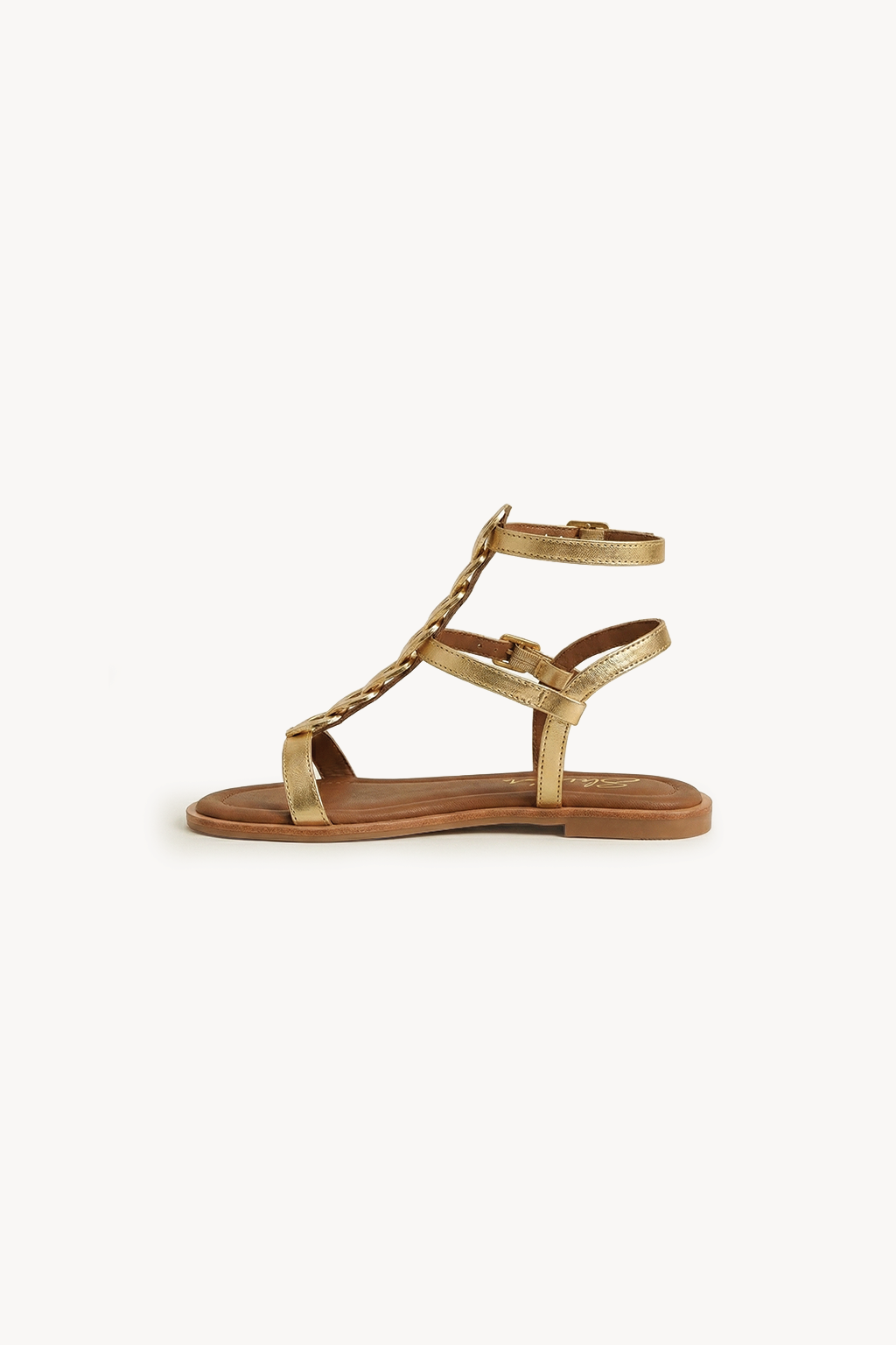 Elara – Gilded Wrap-Strap Sandals, Gold — 04 side profile 2