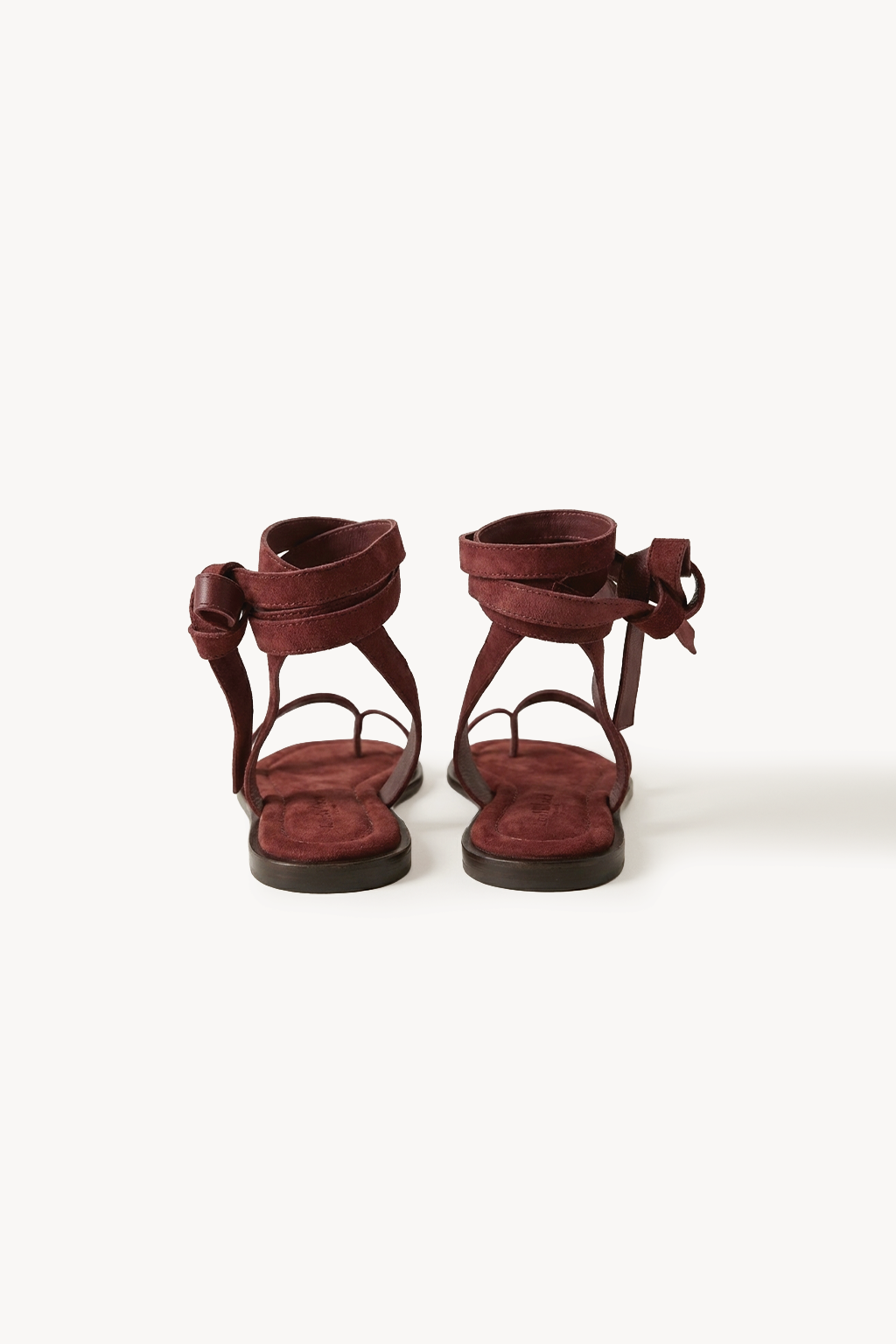 Lumeve – Minimal Wrap Thong Sandals, Burgundy — 05 back