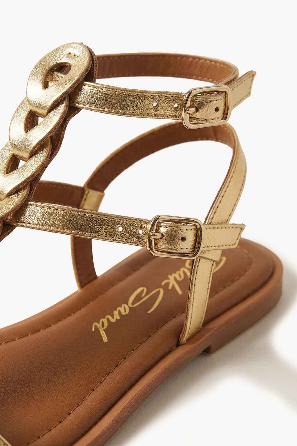 Elara – Gilded Wrap-Strap Sandals, Gold — 02 close-up