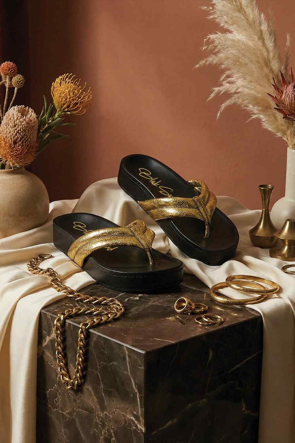 Argentea BS – Luxe Comfort Sandals, Gold — 08 styled