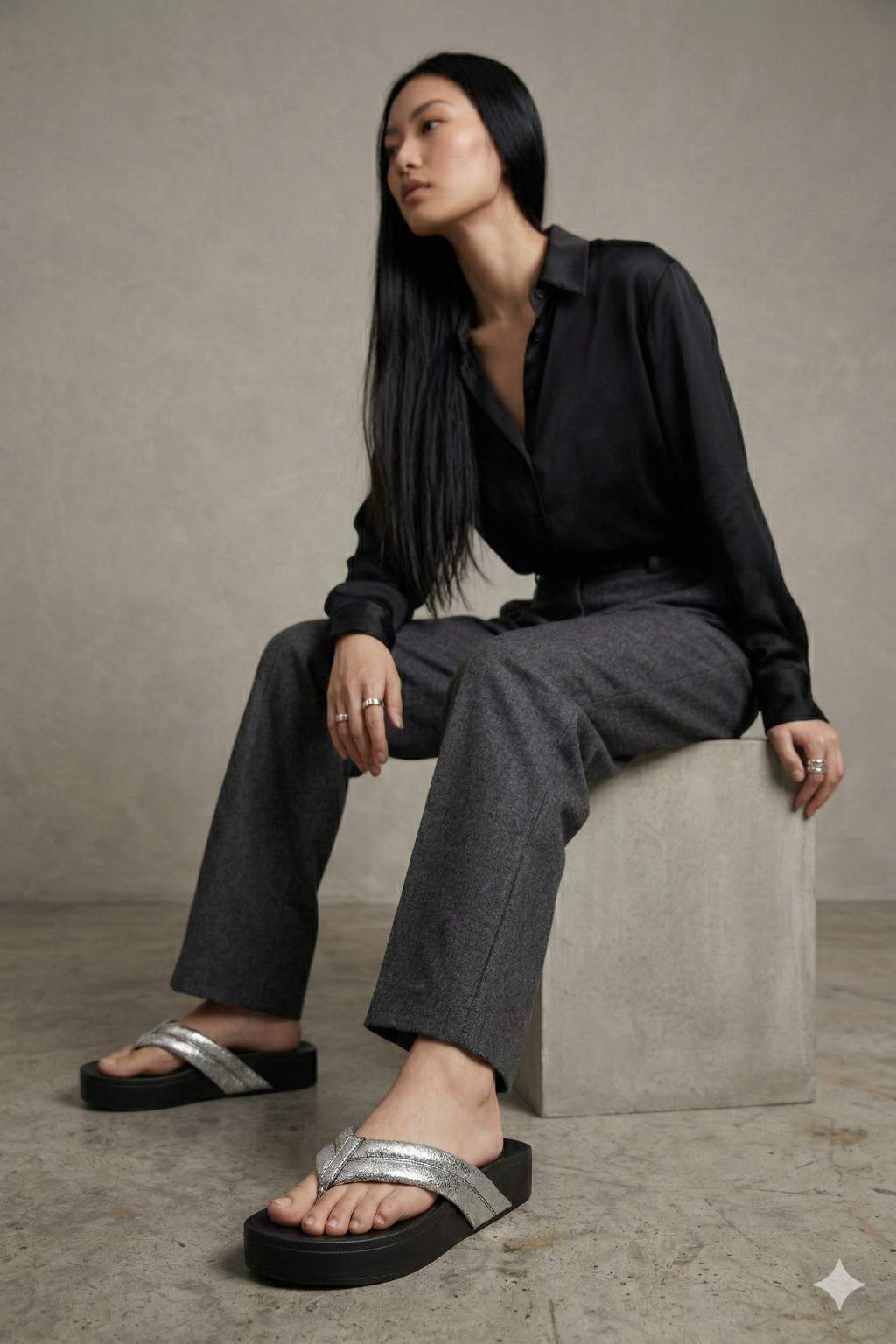 Argentea BS – Luxe Comfort Sandals, Silver — 07 on model