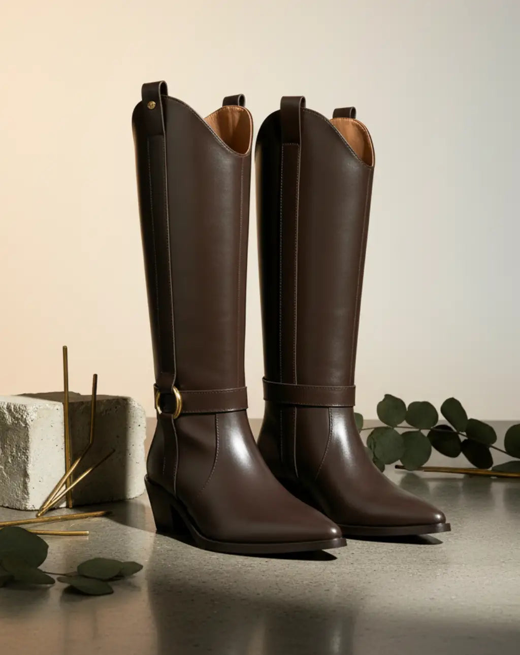 Marcelle – Classic Tall Boots, Brown — 07 styled
