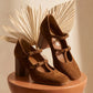 Mary Jane Camoscio-Block Heel