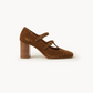 Mary Jane Camoscio-Block Heel