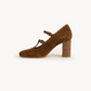 Mary Jane Camoscio-Block Heel