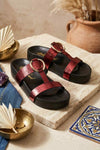 Verdea Noir-Structured Comfort Sandals