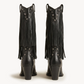 NoirSpill – Cascading Fringe Boots