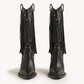NoirSpill – Cascading Fringe Boots