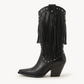 NoirSpill – Cascading Fringe Boots