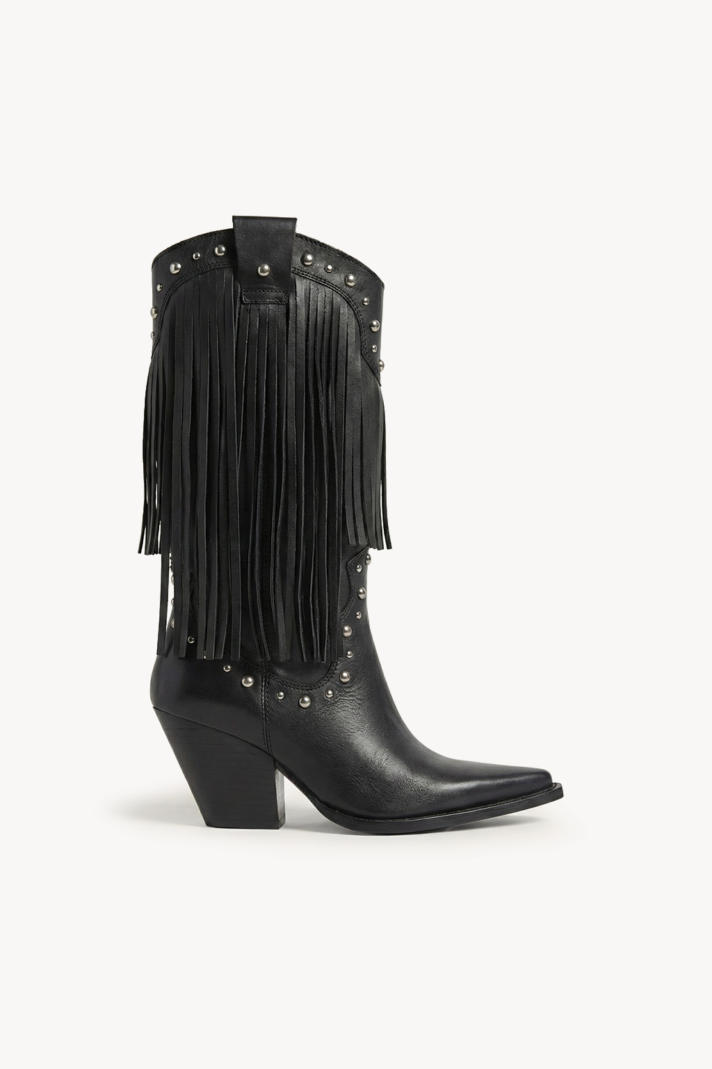 NoirSpill – Cascading Fringe Boots, Dark Brown — 03 side profile